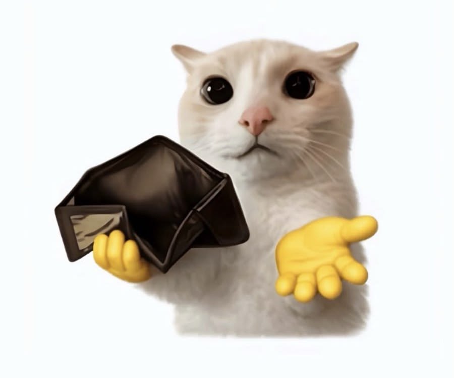 Our CEO holding an empty wallet
